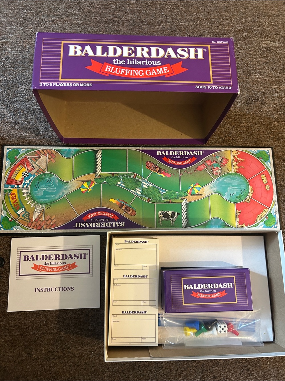 Classic 1994 Balderdash the hilarious Bluffing Game –Purple/Red Box No.GG250-05